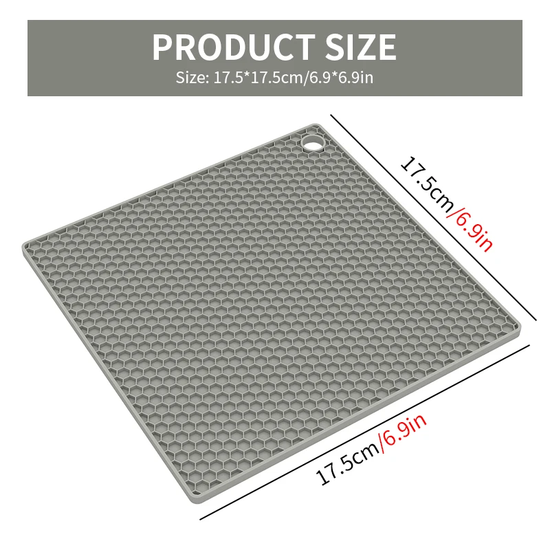 Multipurpose Trivet Large Coaster Silicone Pad Spoon Rest Hot Pot Holder Silicone Trivet Mat Square Modern Sustainable 100pcs