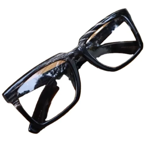 100% Natural Buffalo/Ox Horn Sunglasses Frame Designable round Reading Glasses Frame Full Black in Color