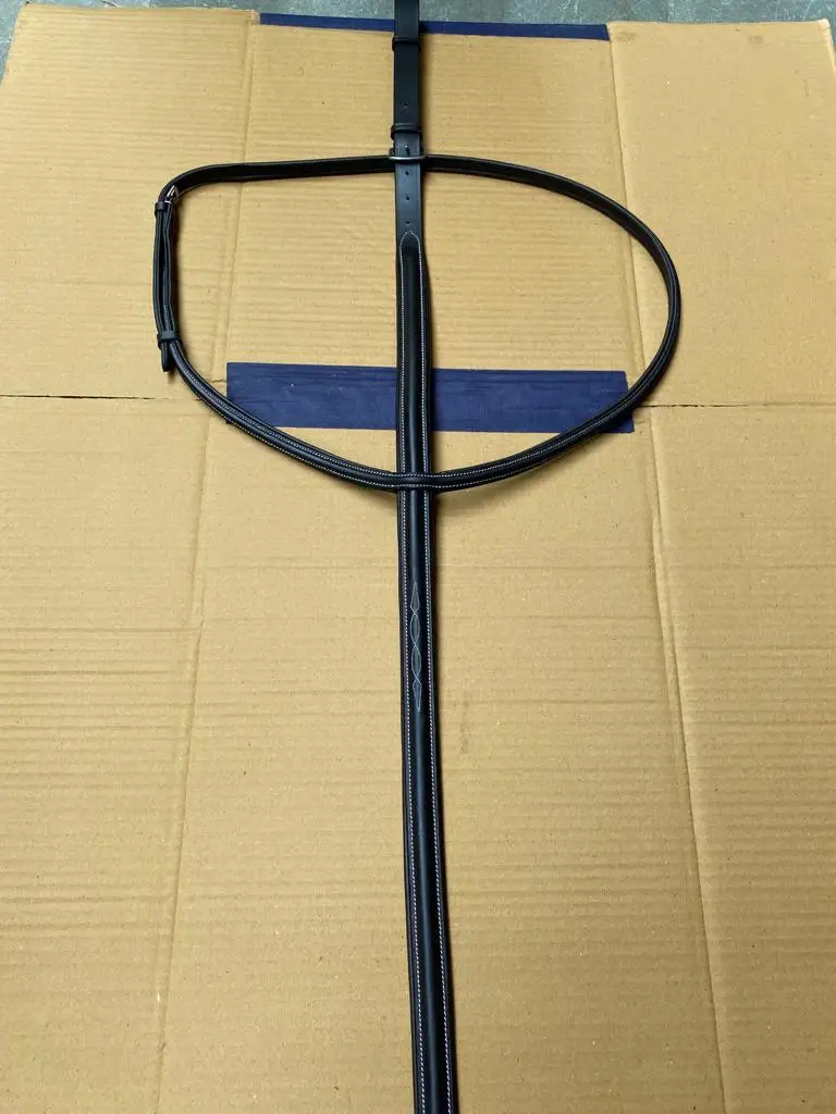 Equestrian High Quality Leather Horse Raised Standing Martingale .