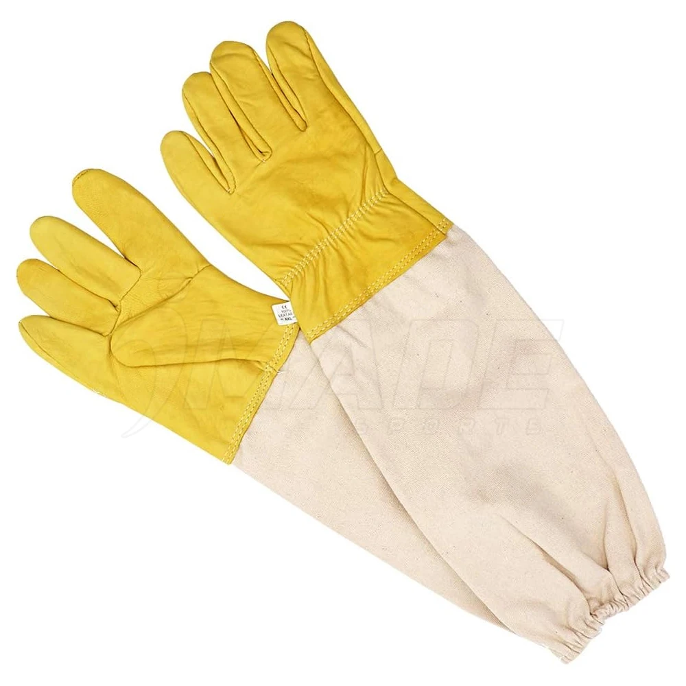 Industrial Safety Truck Beekeeping Gloves for Long Hand Protection Real Cowhide Beekeeping Gloves