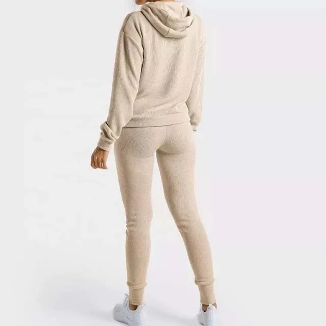 High waist jogger sets woman tracksuits 80% cotton 20% fleece clothing women suit cheap price best quality womans tracksuit 2022
