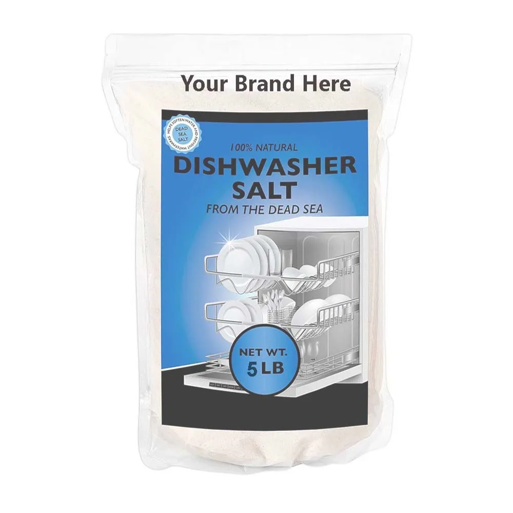 Private Label Premium Dishwasher Salt Effective Limescale Prevention for Spotless Dishes Made in USA Manufacturer Direct