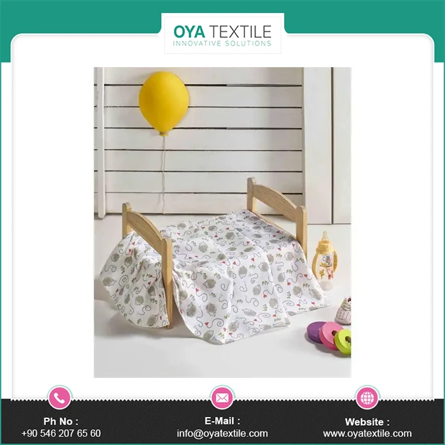 Printed Baby 2 Layer Muslin Swaddle Blanket 100% Turkish Cotton Gauze Baby Blanket