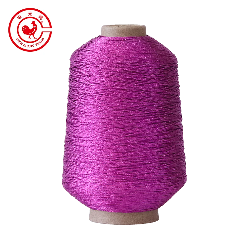 Different Colors Thick Knitting Gold Embroidery Polyester Metallic Yarn ST Type For Weaving