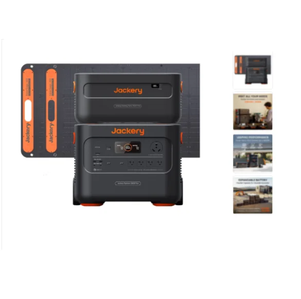 Комплект 4000 солнечного генератора Jackerys 2000 Plus & 1X PackPlus E2000 Plus с расширяемой батареей с солнечной панелью 2x200 Вт 4085 Wh