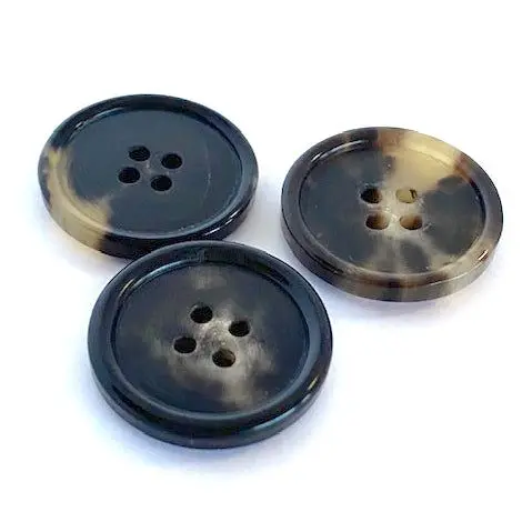 High Quality Natural Horn Button for Blazer Suits Sport Coat Uniform Jacket 4 Holes Brown Horn Button Manufacturers Agate
