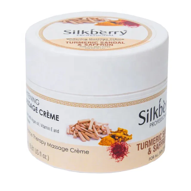 Silkberry Turmeric Sandal & Saffron Whitening Massage Cream for Women 250g 900g Brightening Soothing Softening Massage Cream