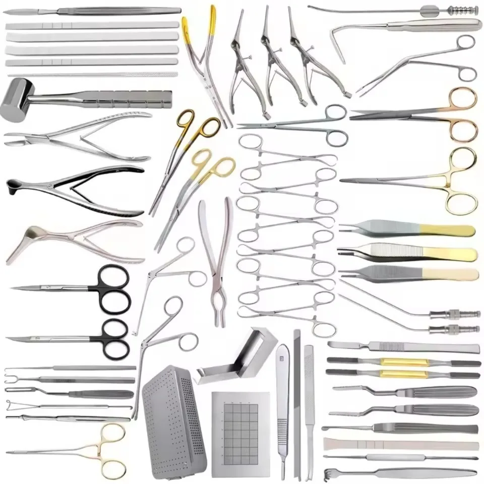 Nasal surgery Mini gynaecology Basic Orthopedics Laparotomy Vet Knee Minor set Major Nose instrument 62pcs surgery set