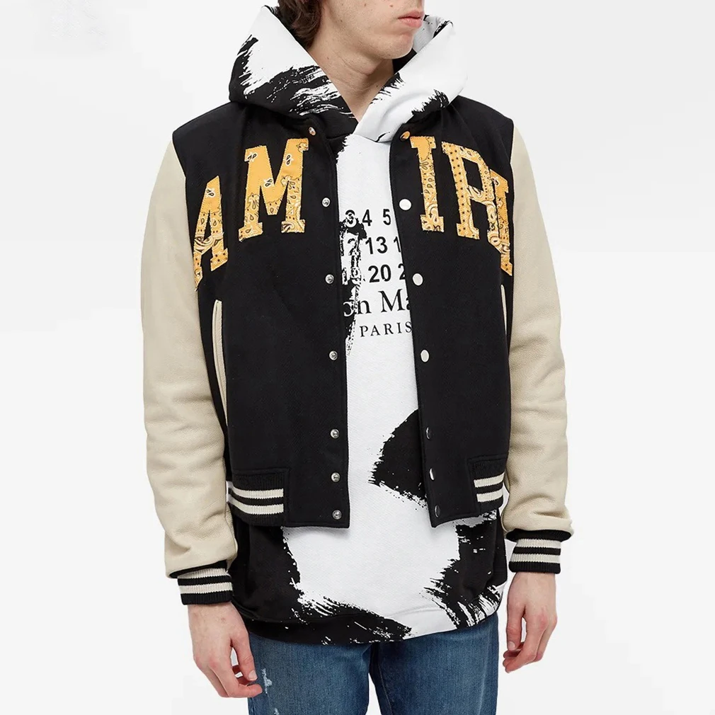 Design Your Team Spirit Wholesale Men Varsity Jackets Customizable Melton Wool & Leather