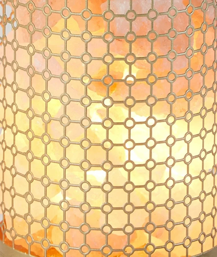 Metal Round Salt Lamp Round Shape Black Powder Coated