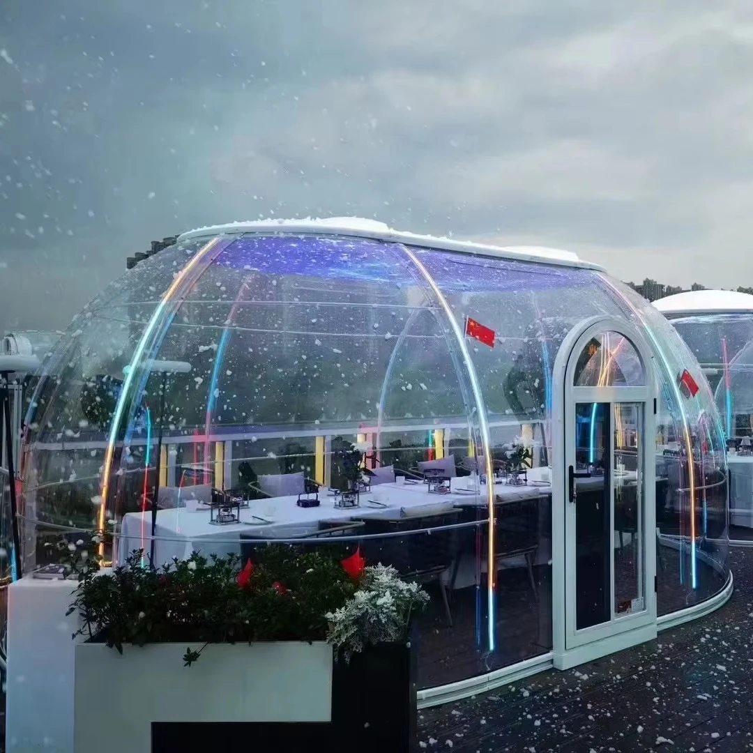 Full House Polycarbonate Outdoor Transparent House Set Dome Aluminium Exhibition Tents Transparent Igloo Dome House