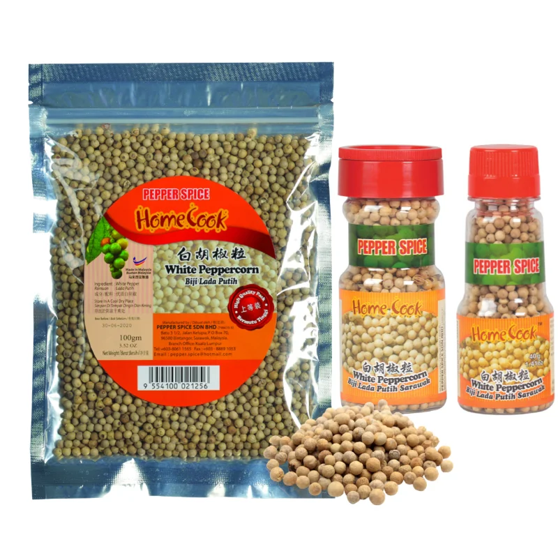 Fresh Selected Dried Whole White Pepper 40g Natural Bulk Clean White Pepper Seeds Chinese Style Soup Cuisine Enhancer Seasonings