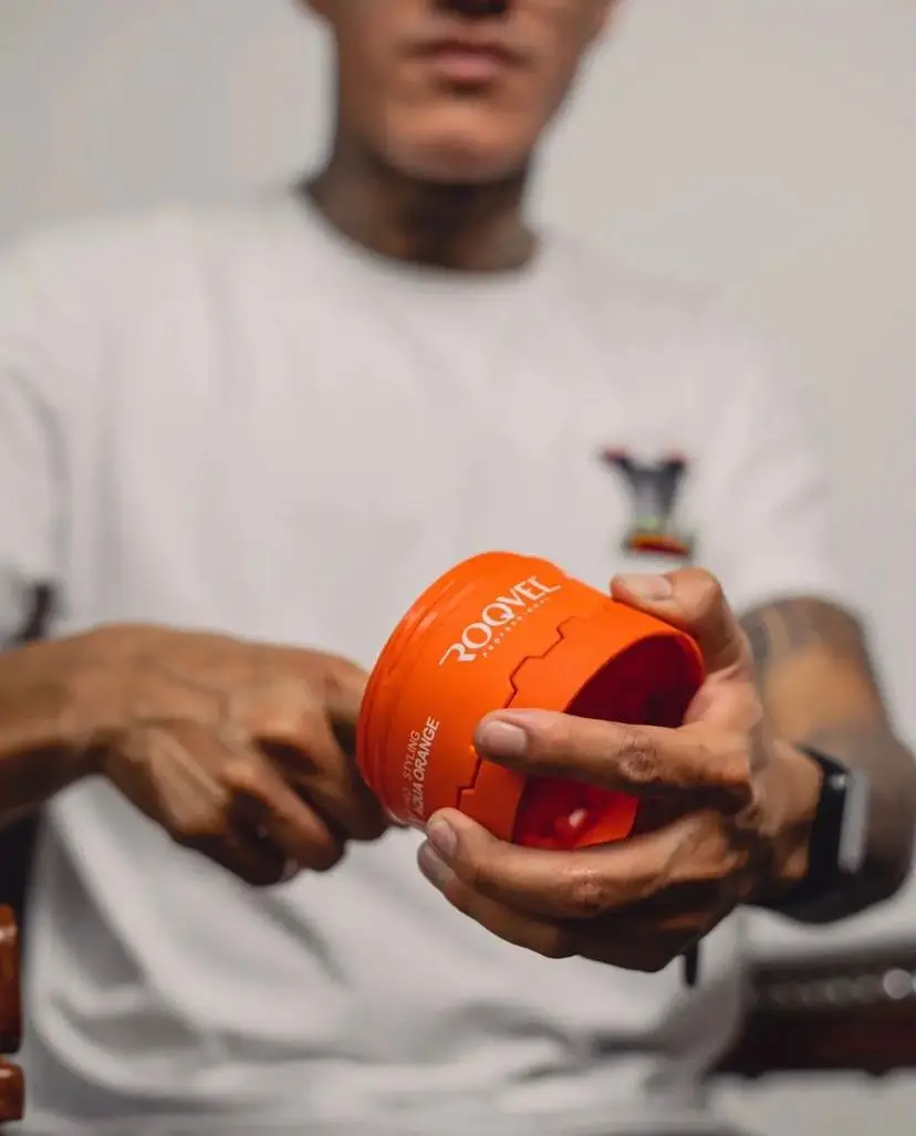 STRONG HOLD AQUA HAIR STYLING WAX 03 ORANGE ROQVEL HAIR GEL WAX EDGE CONTROL POMADE OEM BRANDING