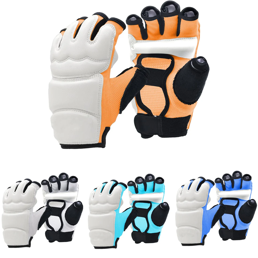 Best Price MMA Boxing Gloves Genuine Leather Fingerless Boxing Support Gloves Taekwondo Thai Karate Sparring Gloves