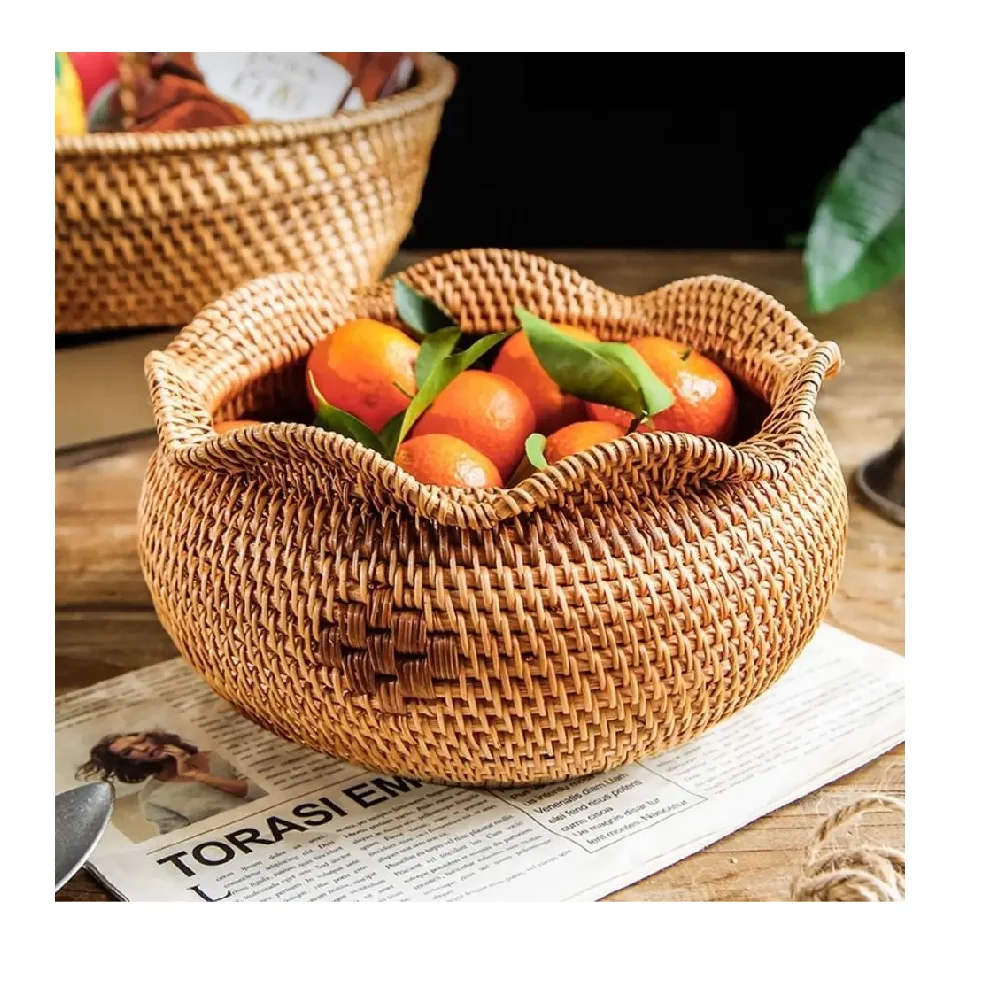 Rattan Basket Wholesales Price Package Customize basket decorations Rattan Flower Basket Made In Vietnam