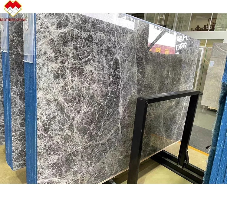 High Quality Turkish Her-mes Grey Marble Slabs Glazed Armani Grey Polished Carrara Marble Tiles Calcite Type for Villas