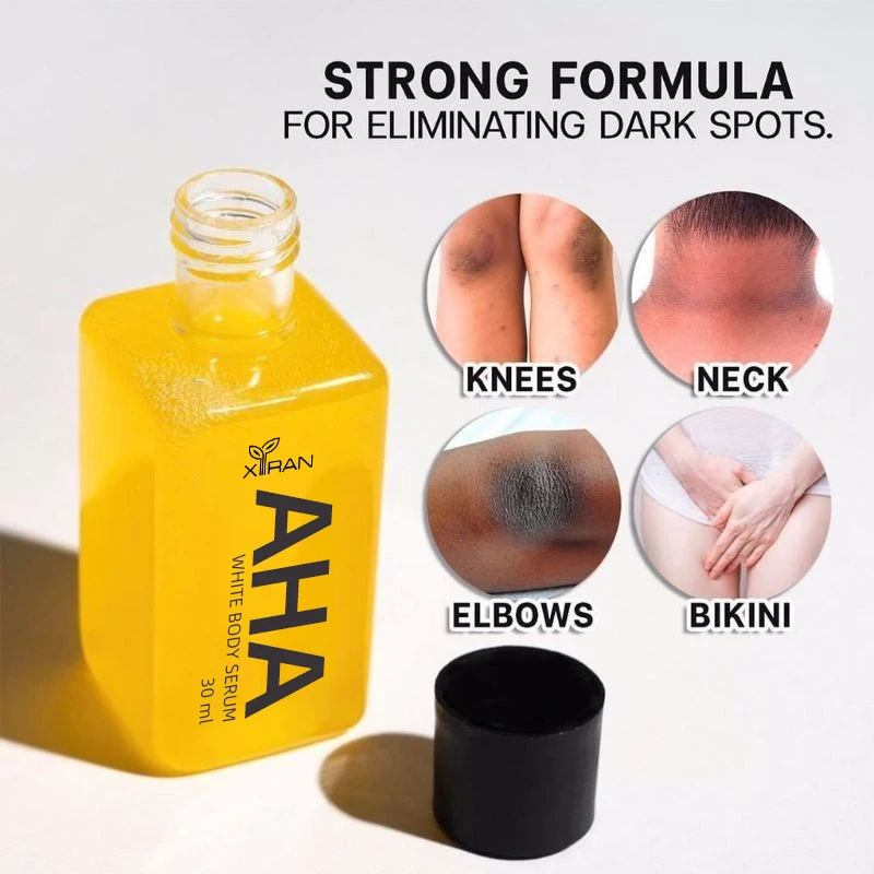 Private Label AHA Whitening Body Serum Reduces Dark Spots, Pigmentation Brightening & Whitening Booster Body Serum