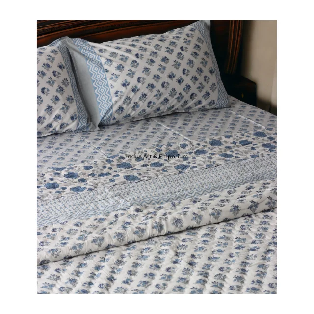 Красивое индийское одеяло ручной работы Jaipuri с ручным принтом двусторонняя хлопковая вуаль Разай простыней