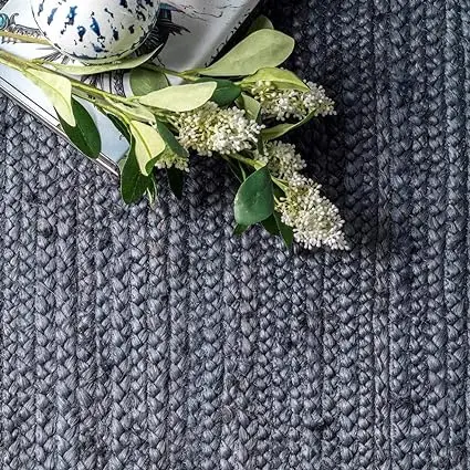 Blue Area Rugs Braided Jute Carpets For Kitchen And Hallway Living Room Bedroom Guest Room At Factory Price