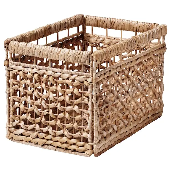 Tienphong Wholesale Taeting Handwoven Water Hyacinth Square Storage Basket Perfect for Blankets or Towels, Books and Magazines