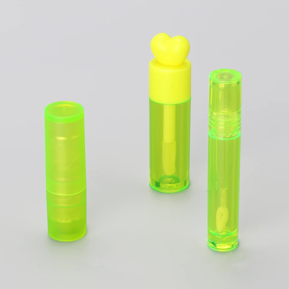 Custom Cosmetic Packaging Lipgloss Container Fluorescent Color Eco-friendly Plastic Empty Lip Gloss Lipstick Tube