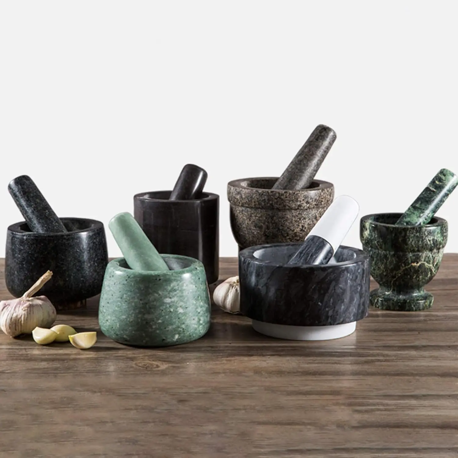Mortar and Pestle Low Priced White Marble Mortar Pestle Bowl Unique Stone Handicraft Garlic Grinder Sale Spice Tool Kitchen