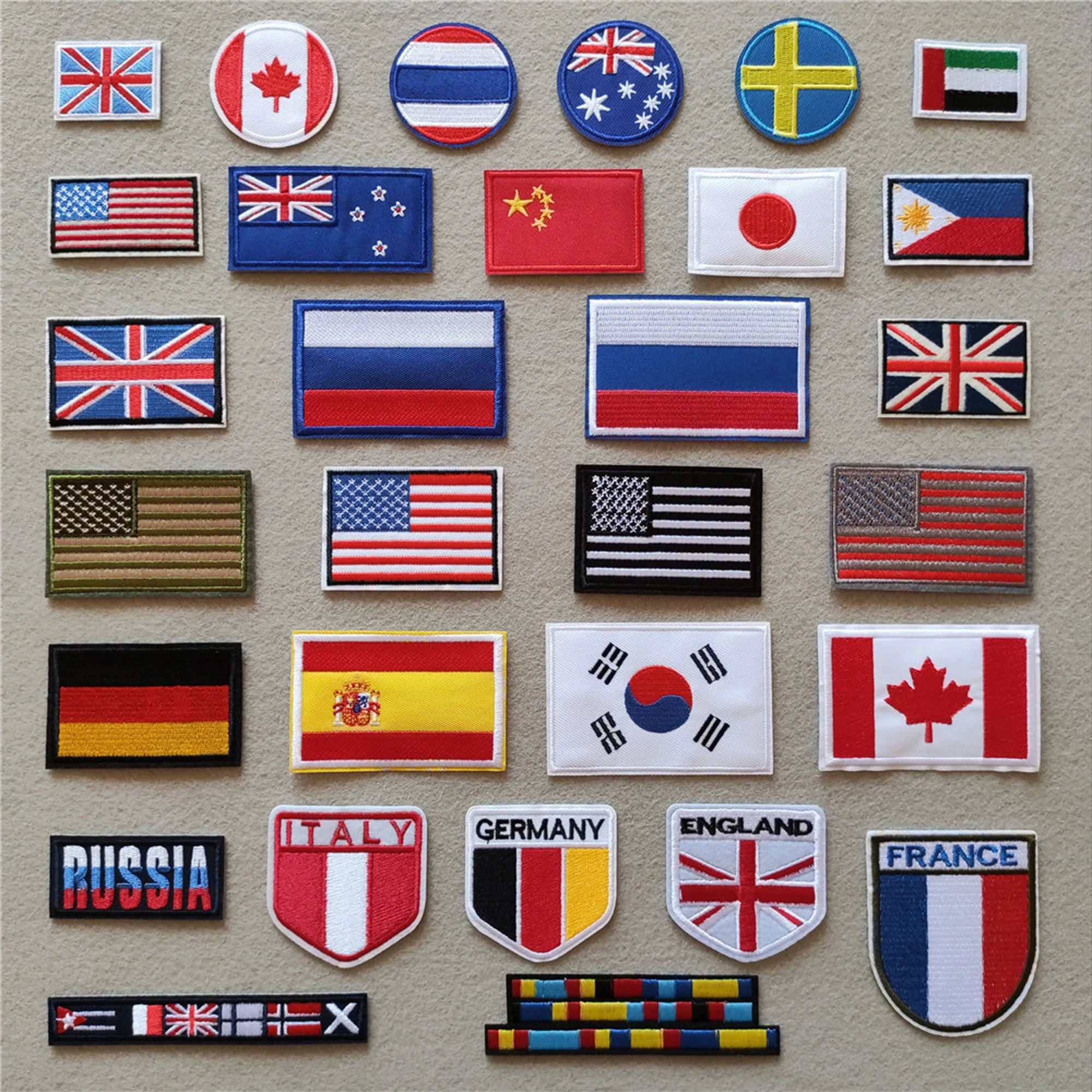 Customized Country Flags embroidery badges