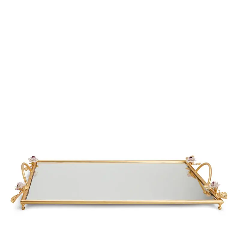 Laser Cut Arabic Calligraphy Christmas Serving Tray Platter For Hotel Restaurant Table Top Fruits Serving Use Metal Tray