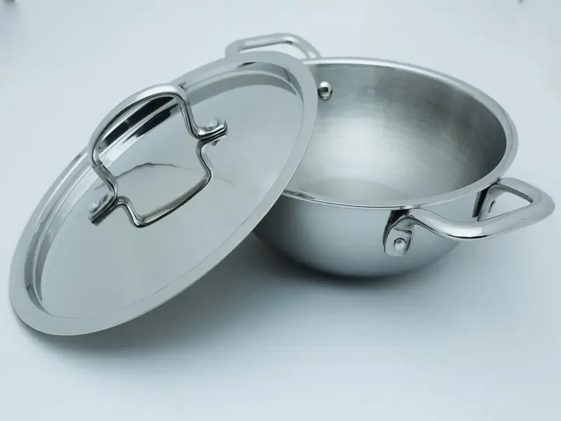 Factory Direct Stainless steel Kitchenware 3-ply Stainless Steel Honeycomb Non Stick Cooking Wok Pan Chinese Wok kadai Triply