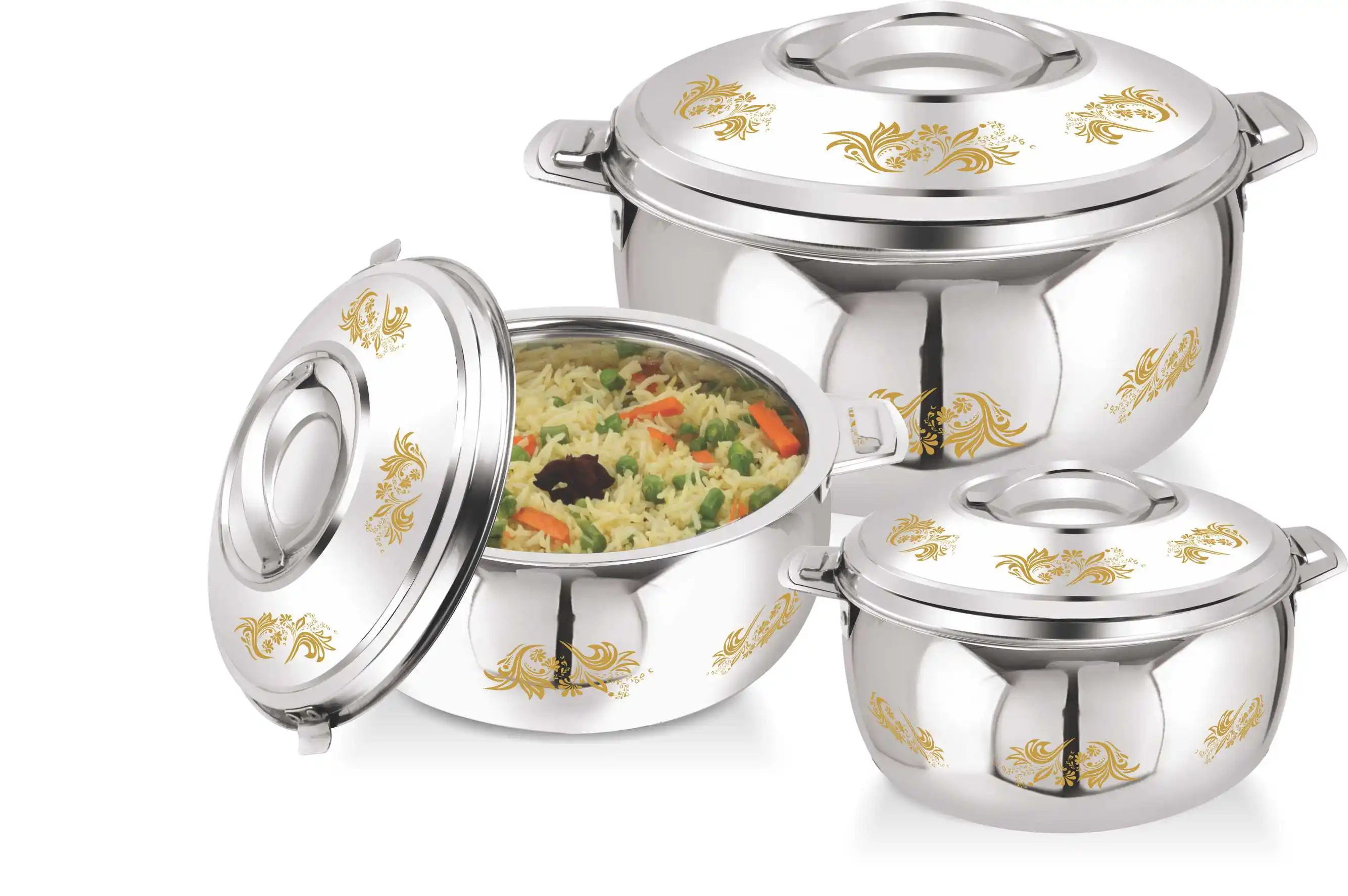 High Quality Double Wall Stainless Steel Insulated Food Warmer Hot Food Warmer Thermo Casserole Pot