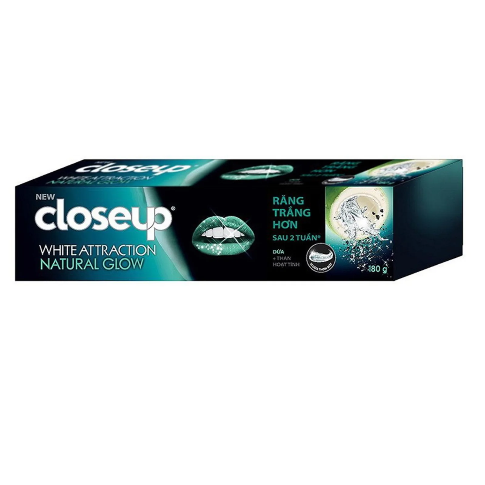 Wholesale CLOSEUP WHITE ATTRACTION GLOW toothpaste 180g with coconut & activated charcoal flavor cool