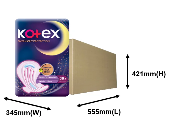 Kotex тонкая Ночная защита женская гигиеническая прокладка с крыльями 28 см менструальные прокладки