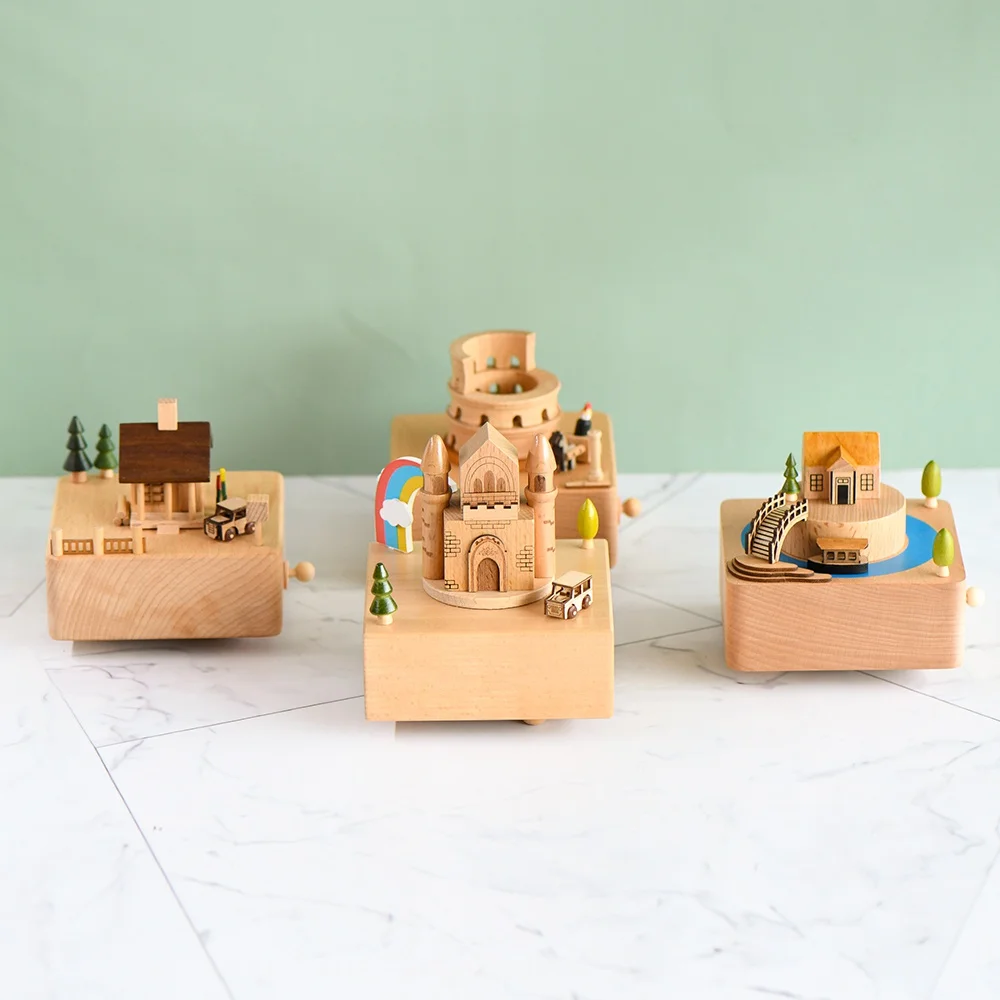 Factory Wholesale Wooden Personalize Custom Music Box Song for Girl Gift