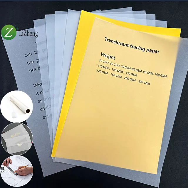 lizheng Tracing Paper White Translucent Sulfuric Acid Paper For Making Flash Stamp tracing drawing
