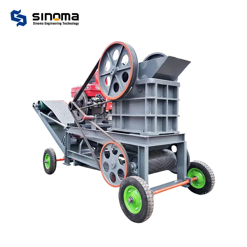 Hot sale diesel engine mobile jaw crusher portable stone crushing machine for rock