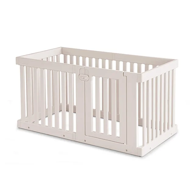 Takemehom Expandable Open pet room Double  dog gate fence panel kennel cage house playpen safety plastic indoor
