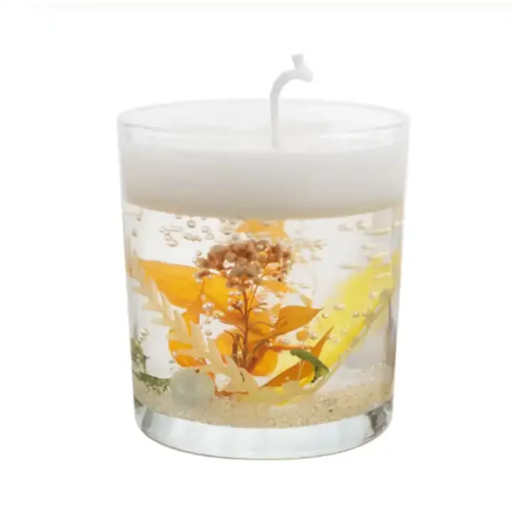 Eternal Life Flower Scented Candles Creative Souvenir Glass Jar Gel Wax with Soy and Paraffin for Home Decoration