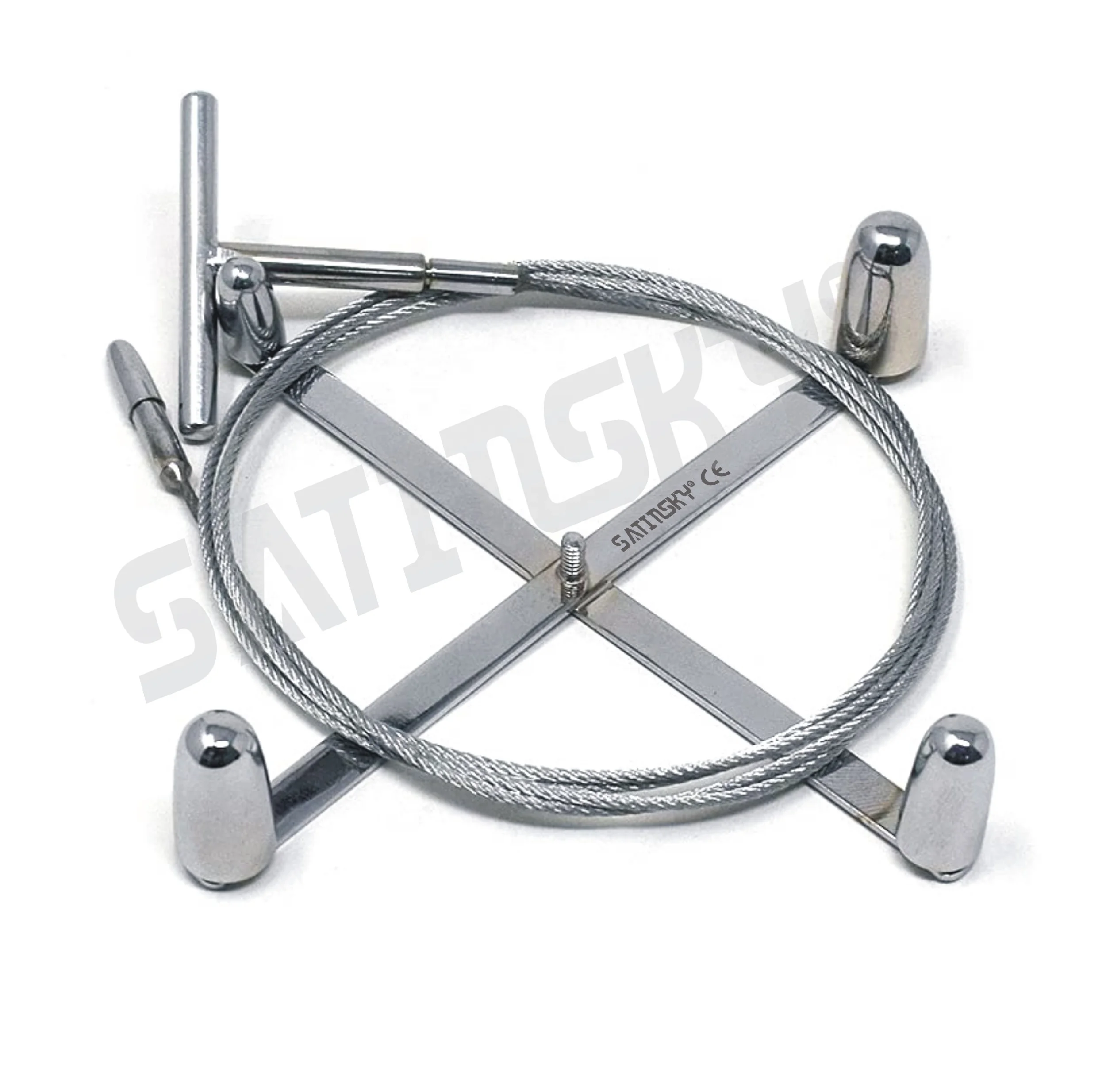 Vein Stripper Set (Varicose Vein Probe Set), Complete Set Including Traction Cable, Olive Adaptors, T-Handle