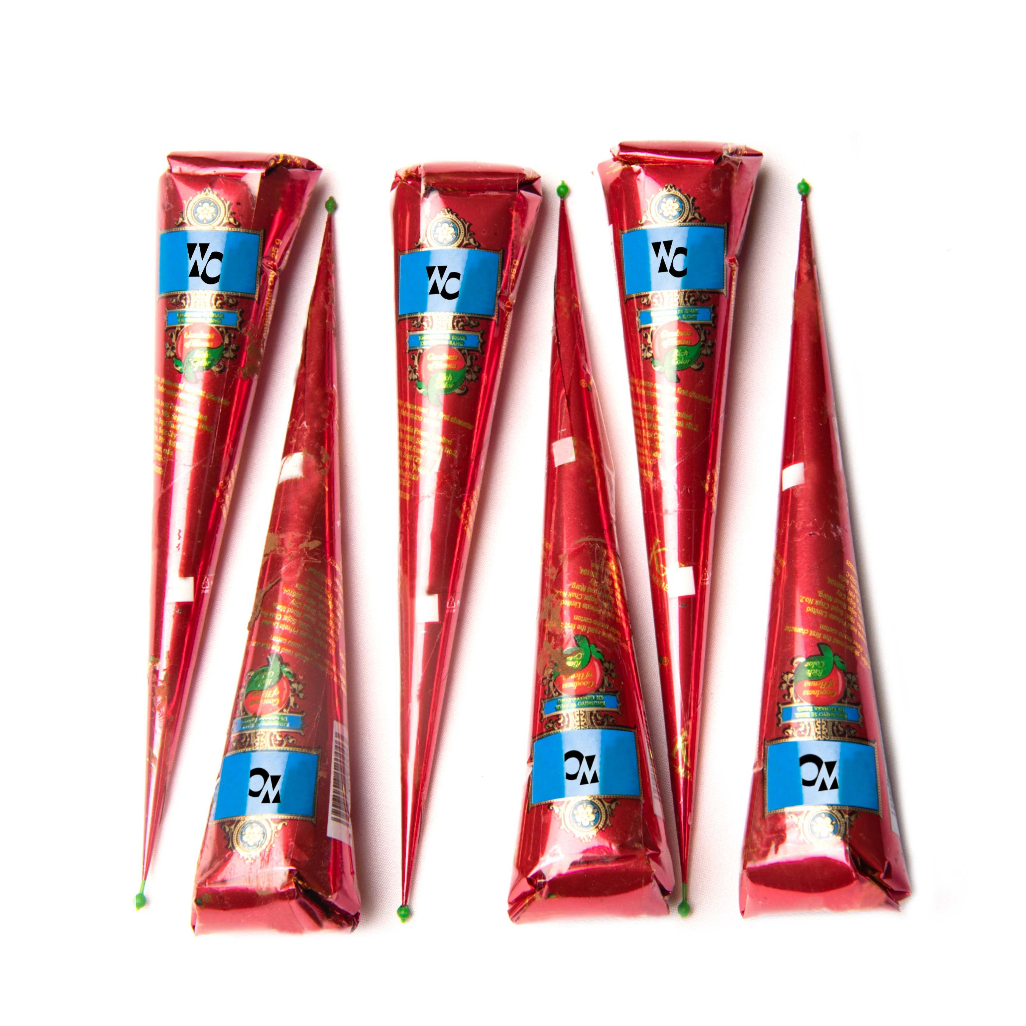 Indian Organic Henna Mehndi Waterproof Cone Temporary Body Art For Wedding Engagement Function 6pc Natural body art for festival