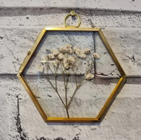 Tabletop Brass Metal Glass Frame High Selling Wall Picture Photo Glass Mirror Frame Decorative Living Room Bathroom