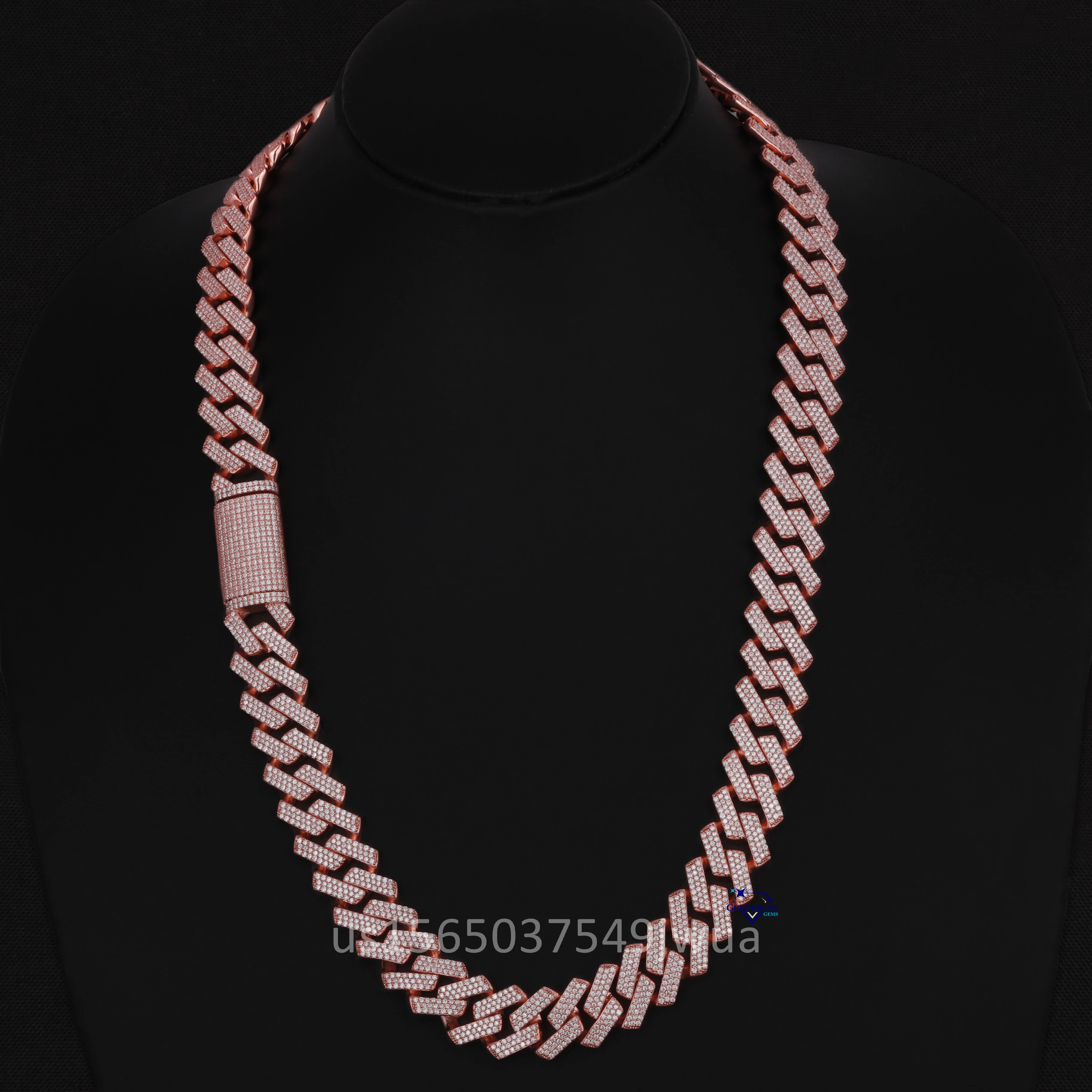 Модная кубинская цепочка из 14kt розового золота с высококачественным улучшенным vvs прозрачным лабораторным бриллиантом стильная популярная коллекция цепочек