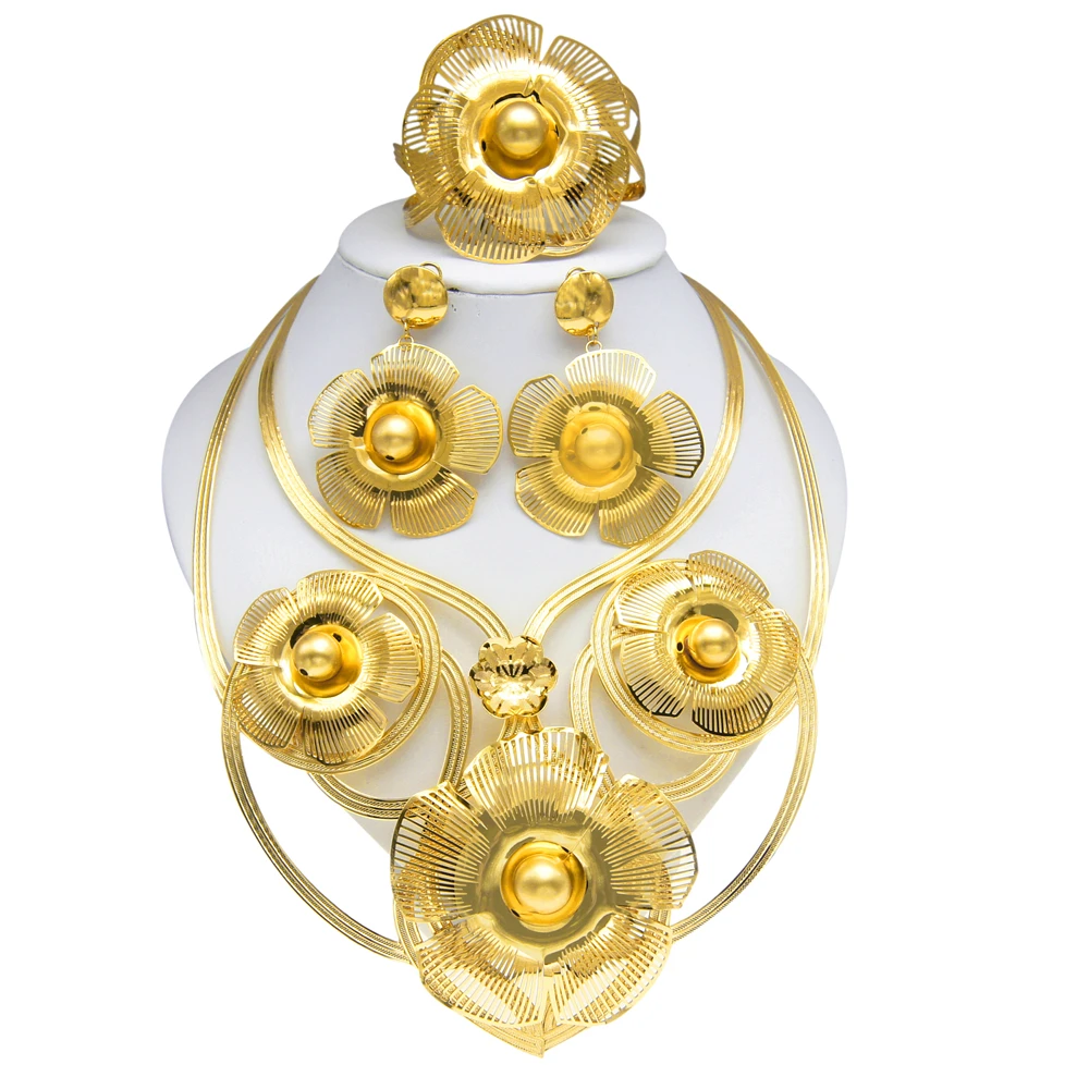 Zhuerrui Nigerian Bridal Italiano Fine Jewellery Set Brand Party Jewelry Set Women Brazilian Gold Jewelry Wholesale NH00052