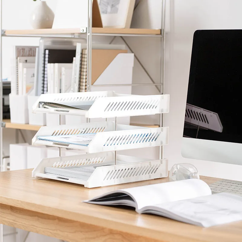 Mesh Desk Organizer Paper Tray Metal File Holder Desktop Organizers and Accessories