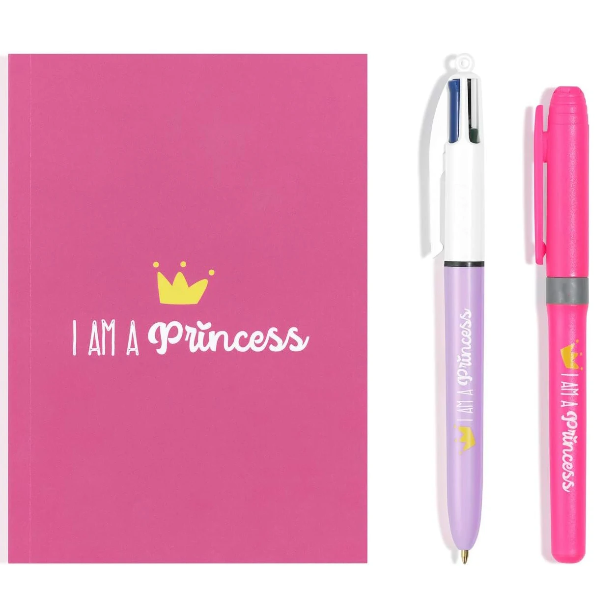 Kids School Gift Stationery Set My Message Kit I Am a Princess with Ballpoint Pen Highlighter Notebook
