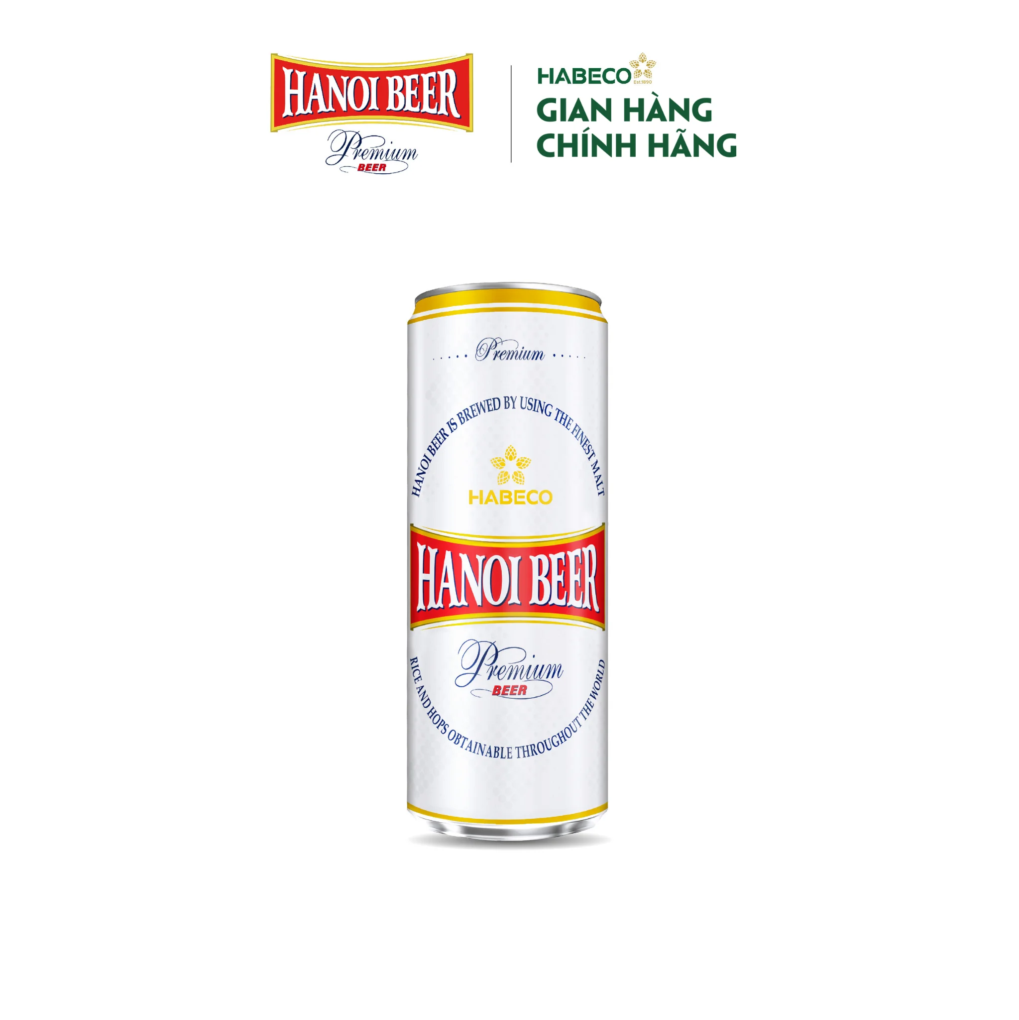 Высококачественные пивные банки Ha Noi 330 мл Premium x24/100%, сделано во Вьетнаме