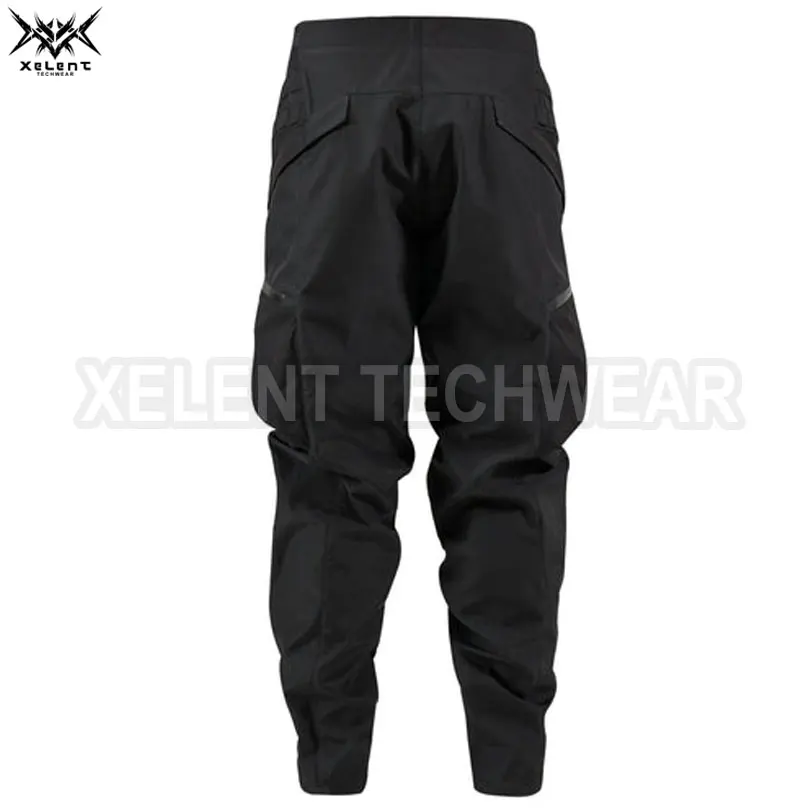 Techwear Cargo Pants with Patterned Multi-Flap Pockets Drawstring Joggers for Hip Hop Style Perfect for Autumn Outdoor Wear
