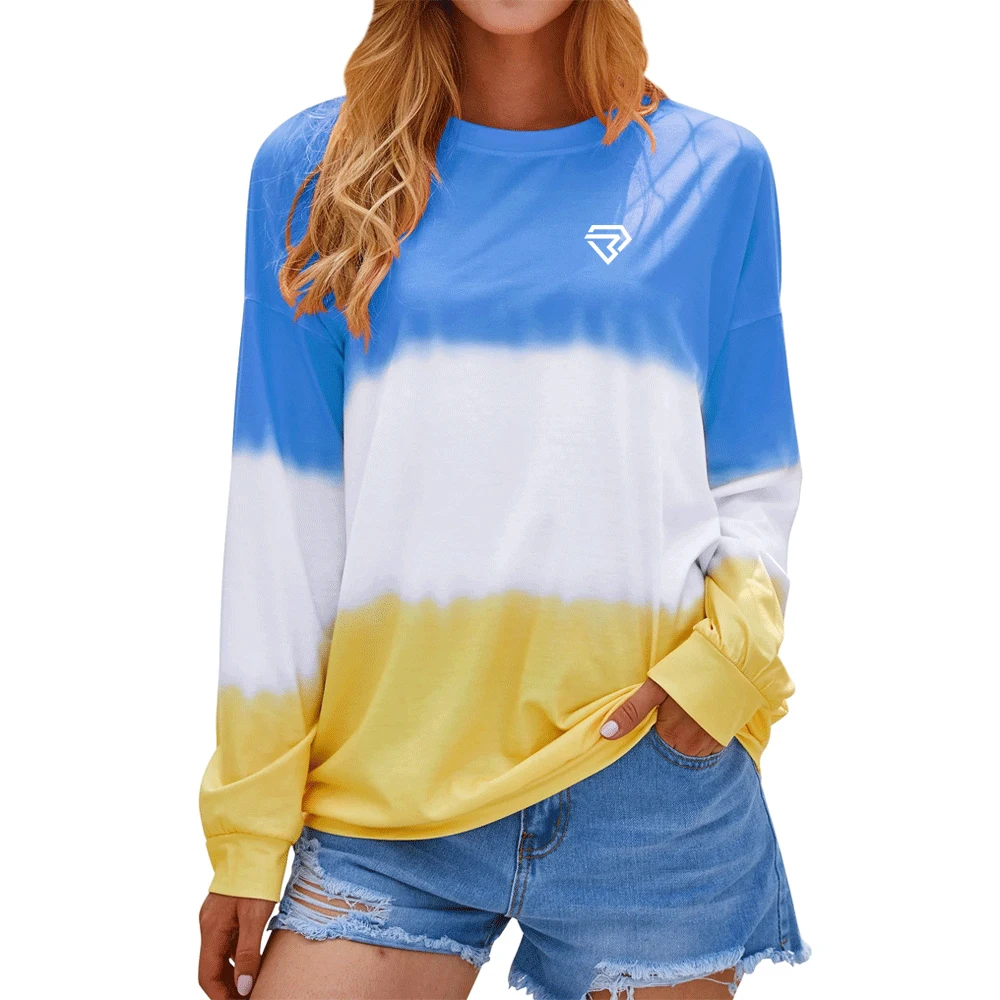 Logo Sweatshirt Cotton Fleece Women Crew Neck Sweater Jumper Over-size Custom Prints Sweatshirt