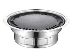 Portable Grill Wood Frame Chrome Feature Powder Folding Material Stainless Steel BBQ Grill Korean BBQ Grill Table