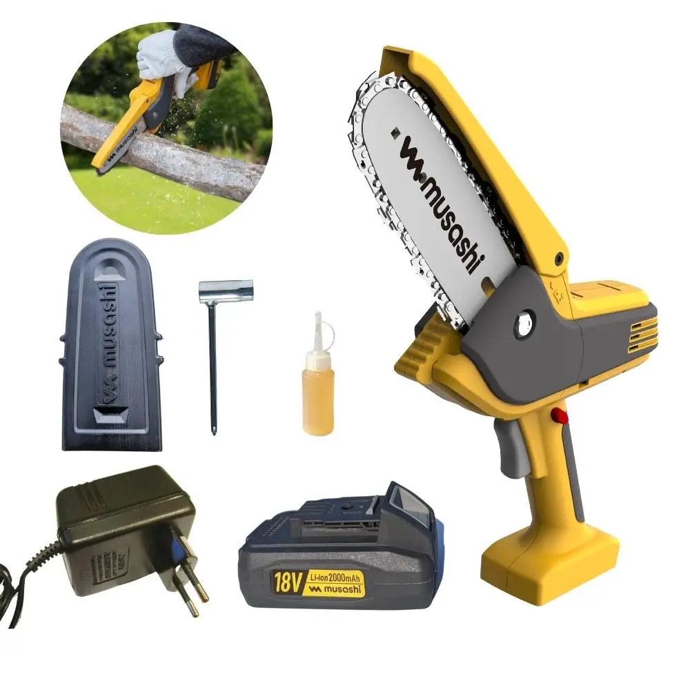 Battery Chainsaws 18V 2000mAh 2.2 Meters Light Weight Mini Chain Saw Rechargeable Battery lithium chainsaw
