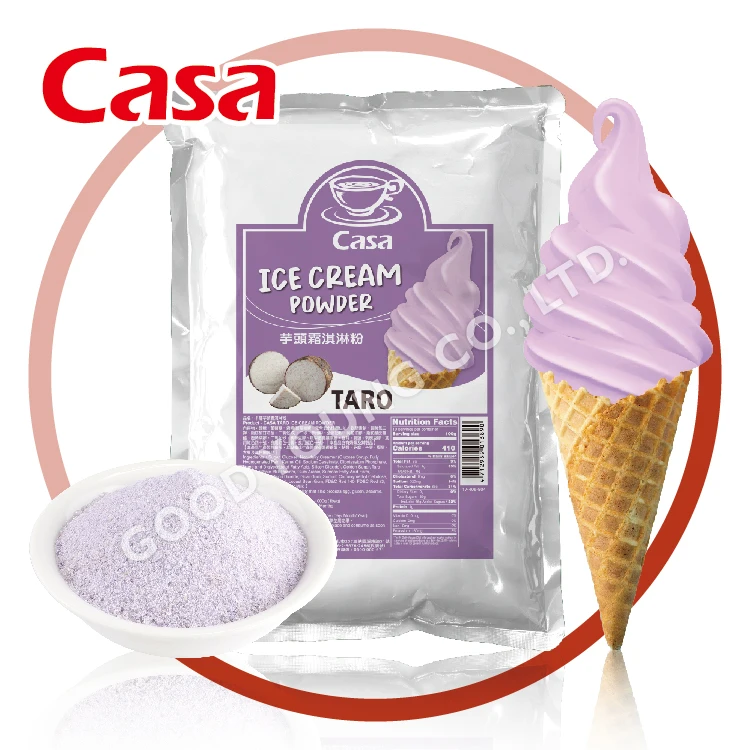 Ice Cream Material for Dessert 1KG Taro Powder Flavor Instant Soft Serve Ice Cream Powder Mix